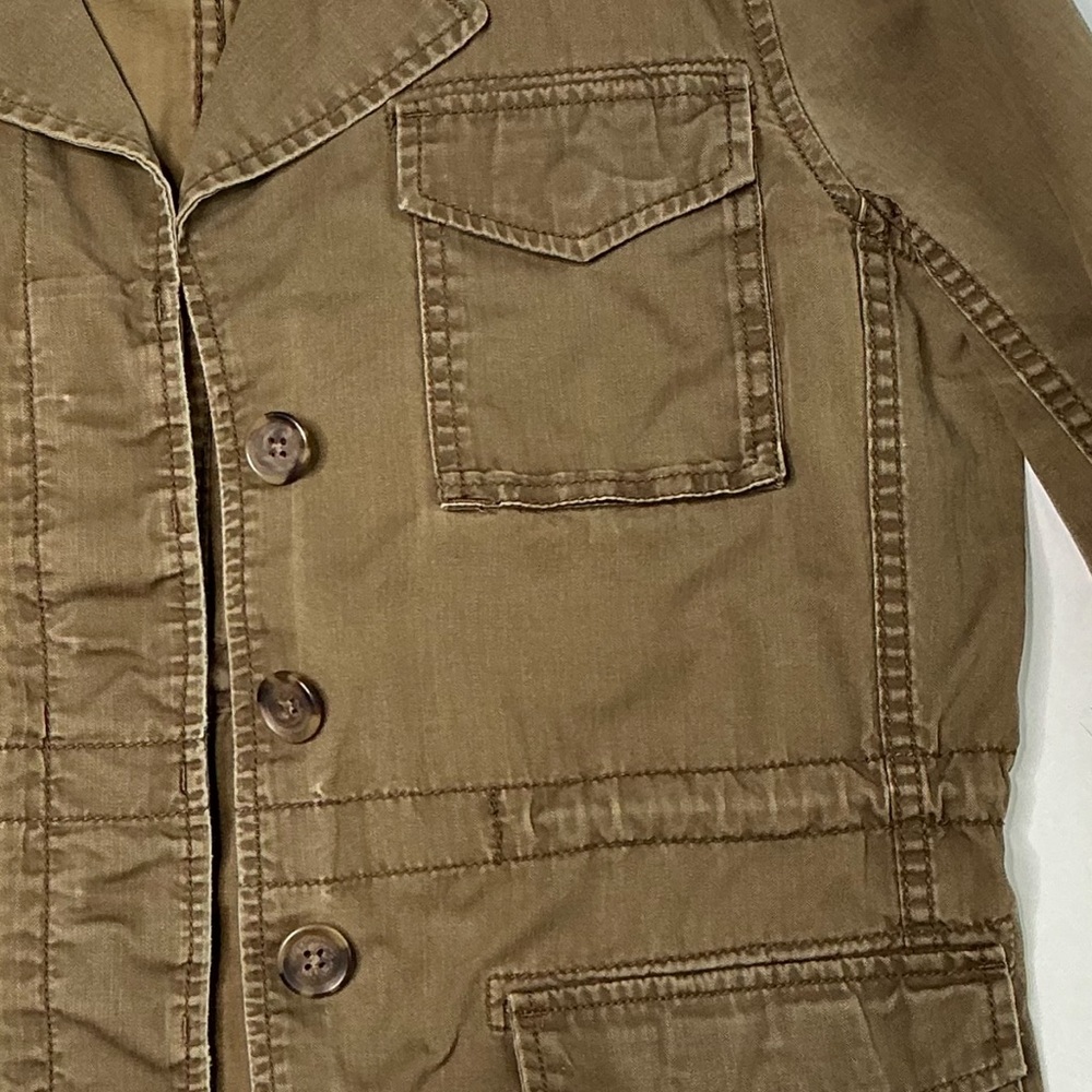 J.Crew Brown Utility Field Jacket Women’s Medium – Distressed Khaki Button-Up - Picture 3 of 15